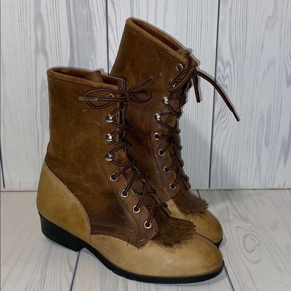 Laredo Shoes - Vintage Laredo Leather Roper Kiltie Boots